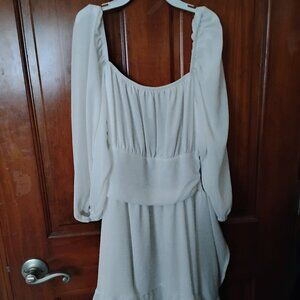 white flowy tie back dress